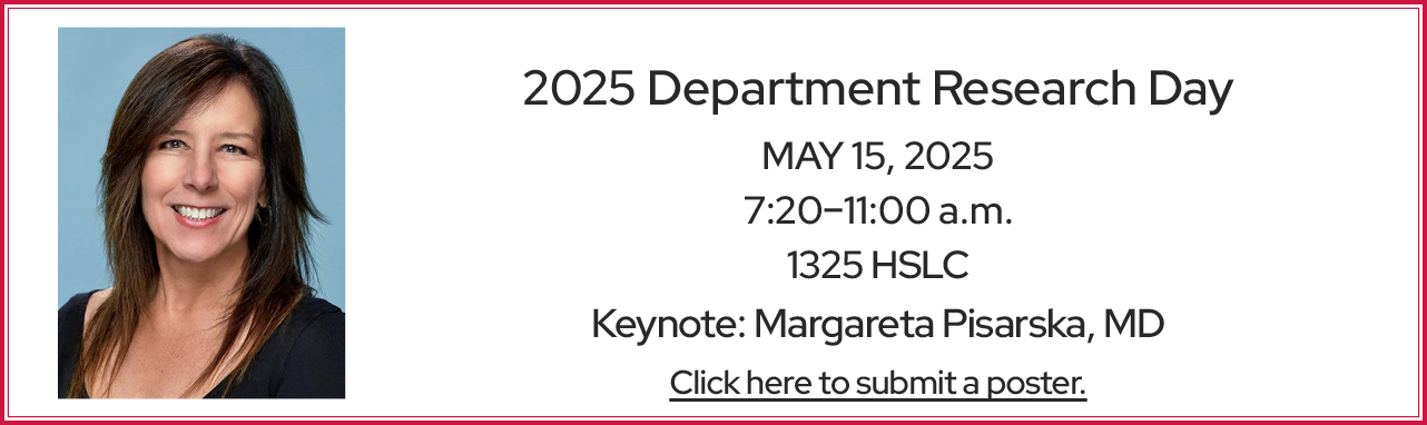 banner advertising Department Research Day on May 15, 2025